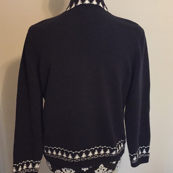 Navy Reindeer sweater by Christopher and Banks. - Picture 3 of 7